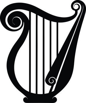 recommend clip art: Irish harp silhouette, Celtic harp vector, traditional Irish instrument clipart