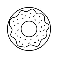 doughnut with sprinkles icon, doughnut with sprinkles line art - simple line art of doughnut with sprinkles, perfect for doughnut with sprinkles logos and icons