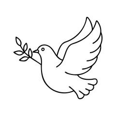 dove of peace icon, dove of peace line art - simple line art of dove of peace, perfect for dove of peace logos and icons