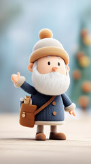 Cheerful Cartoon Winter Traveler