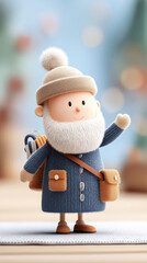 Cheerful Cartoon Winter Traveler