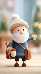 Cheerful Cartoon Winter Traveler