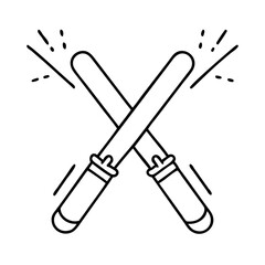 electric dance glow sticks icon, electric dance glow sticks line art - simple line art of electric dance glow sticks, perfect for electric dance glow sticks logos and icons