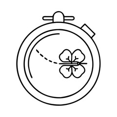 Fototapeta premium embroidery hoop icon, embroidery hoop line art - simple line art of embroidery hoop, perfect for embroidery hoop logos and icons
