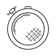 embroidery hoop icon, embroidery hoop line art - simple line art of embroidery hoop, perfect for embroidery hoop logos and icons © Sayem