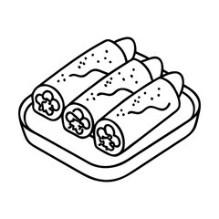 enchiladas icon, enchiladas line art - simple line art of enchiladas, perfect for enchiladas logos and icons