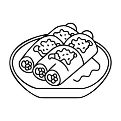 enchiladas icon, enchiladas line art - simple line art of enchiladas, perfect for enchiladas logos and icons