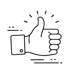 encouraging thumbs up icon, encouraging thumbs up line art - simple line art of encouraging thumbs up, perfect for encouraging thumbs up logos and icons