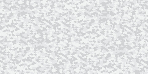 Seamless abstract geometric white and gray background. minimal mosaic and low polygon triangle texture wallpaper. Triangle shape retro wall grid pattern geometric ornament tile vector square element.	