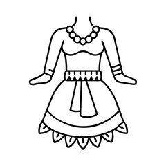 ethnic dance costume icon, ethnic dance costume line art - simple line art of ethnic dance costume, perfect for ethnic dance costume logos and icons