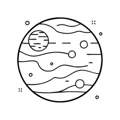 exoplanet with atmosphere icon, exoplanet with atmosphere line art - simple line art of exoplanet with atmosphere, perfect for exoplanet with atmosphere logos and icons