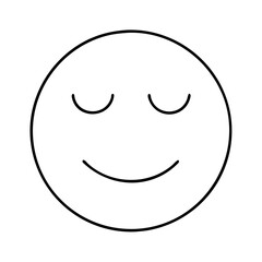 face with a peaceful smile icon, face with a peaceful smile line art - simple line art of face with a peaceful smile, perfect for face with a peaceful smile logos and icons