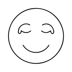 face with a peaceful smile icon, face with a peaceful smile line art - simple line art of face with a peaceful smile, perfect for face with a peaceful smile logos and icons