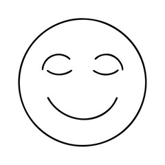 face with a peaceful smile icon, face with a peaceful smile line art - simple line art of face with a peaceful smile, perfect for face with a peaceful smile logos and icons