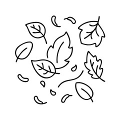 fallen leaves icon, fallen leaves line art - simple line art of fallen leaves, perfect for fallen leaves logos and icons