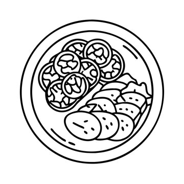 black and white plate of food clip art preview