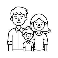 family smiling icon, family smiling line art - simple line art of family smiling, perfect for family smiling logos and icons