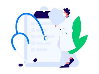 Medical characters fighting the epidemic flat vector concept operation hand drawn illustration
