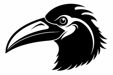 Hornbill Bird Head Silhouette Vector Illustration