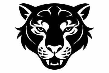 Jaguar Head Black Silhouette Vector Illustration