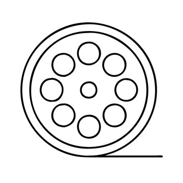 recommend clip art: film reel icon, film reel line art - simple line art of film reel, perfect for film reel logos and icons