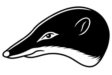 Mole Head Line Art Vector Illustration