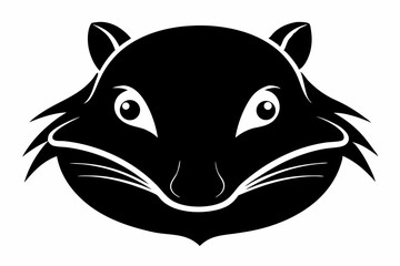 Mole Head Black Silhouette Vector Illustration