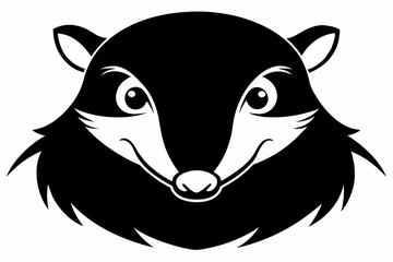 Mole Head Black Silhouette Vector Illustration