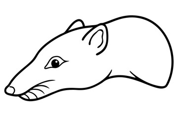 Mole Head Line Art Vector Illustration