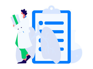 Medical characters fighting the epidemic flat vector concept operation hand drawn illustration
