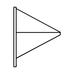 flag folded in triangle icon, flag folded in triangle line art - simple line art of flag folded in triangle, perfect for flag folded in triangle logos and icons