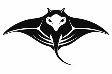 Stingray Black Silhouette Vector Illustration