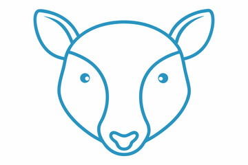 Tapir Head Outline Vector Illustration