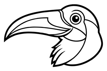 Toucan Head Line Art Vector Illustration