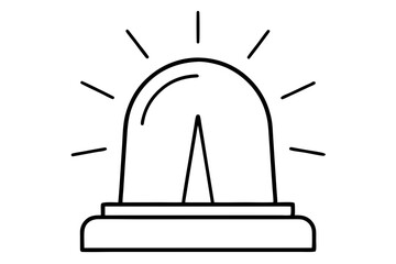 Alarm Siren Line Art Vector Illustration