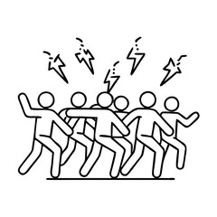 flash mob icon, flash mob line art - simple line art of flash mob, perfect for flash mob logos and icons