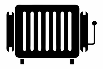 Radiator Heater Black Silhouette Vector Illustration