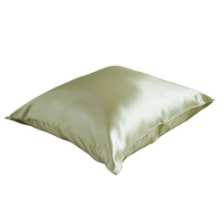 Silk pillow comfort bedroom decor product photography cozy atmosphere top view
