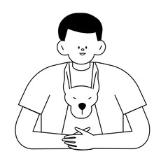 people hugging their dog