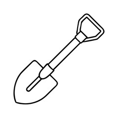garden shovel icon, garden shovel line art - simple line art of garden shovel, perfect for garden shovel logos and icons