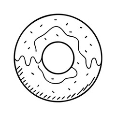 giant doughnut icon, giant doughnut line art - simple line art of giant doughnut, perfect for giant doughnut logos and icons