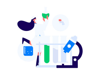 Medical characters fighting the epidemic flat vector concept operation hand drawn illustration
