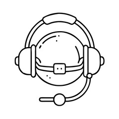 ground control headset icon, ground control headset line art - simple line art of ground control headset, perfect for ground control headset logos and icons