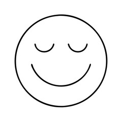 happy face with closed eyes icon, happy face with closed eyes line art - simple line art of happy face with closed eyes, perfect for happy face with closed eyes logos and icons
