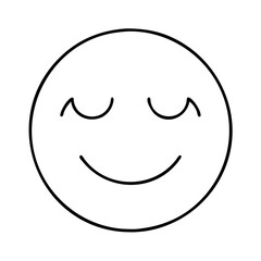 happy face with closed eyes icon, happy face with closed eyes line art - simple line art of happy face with closed eyes, perfect for happy face with closed eyes logos and icons
