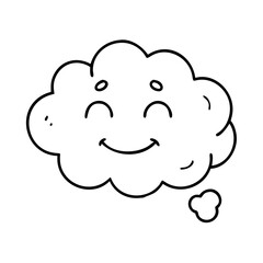 happy thought cloud icon, happy thought cloud line art - simple line art of happy thought cloud, perfect for happy thought cloud logos and icons