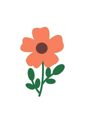 vector illustration of a red flower