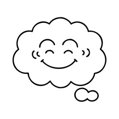 happy thought cloud icon, happy thought cloud line art - simple line art of happy thought cloud, perfect for happy thought cloud logos and icons