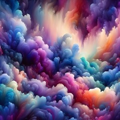 A watercolor melting pot where colors