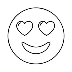 heart eyed smiley icon, heart eyed smiley line art - simple line art of heart eyed smiley, perfect for heart eyed smiley logos and icons